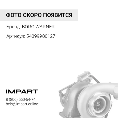 54399980127 Турбокомпрессор 54399980127 BorgWarner BV39 Renault BORG WARNER