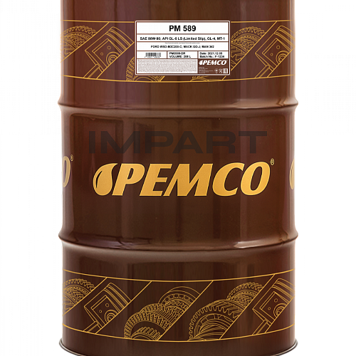 Масло трансмиссионное PEMCO 589 80W-90 GL-4/GL-5 LS (Limited Slip) (208литр)
